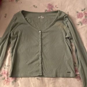 Hollister baby tee large mint long sleeve few stains but good as new!!
